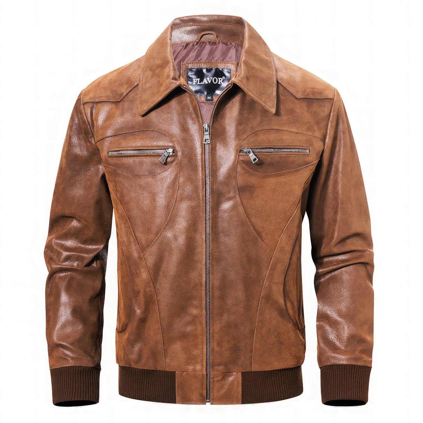 Blouson aviateur cuir marron