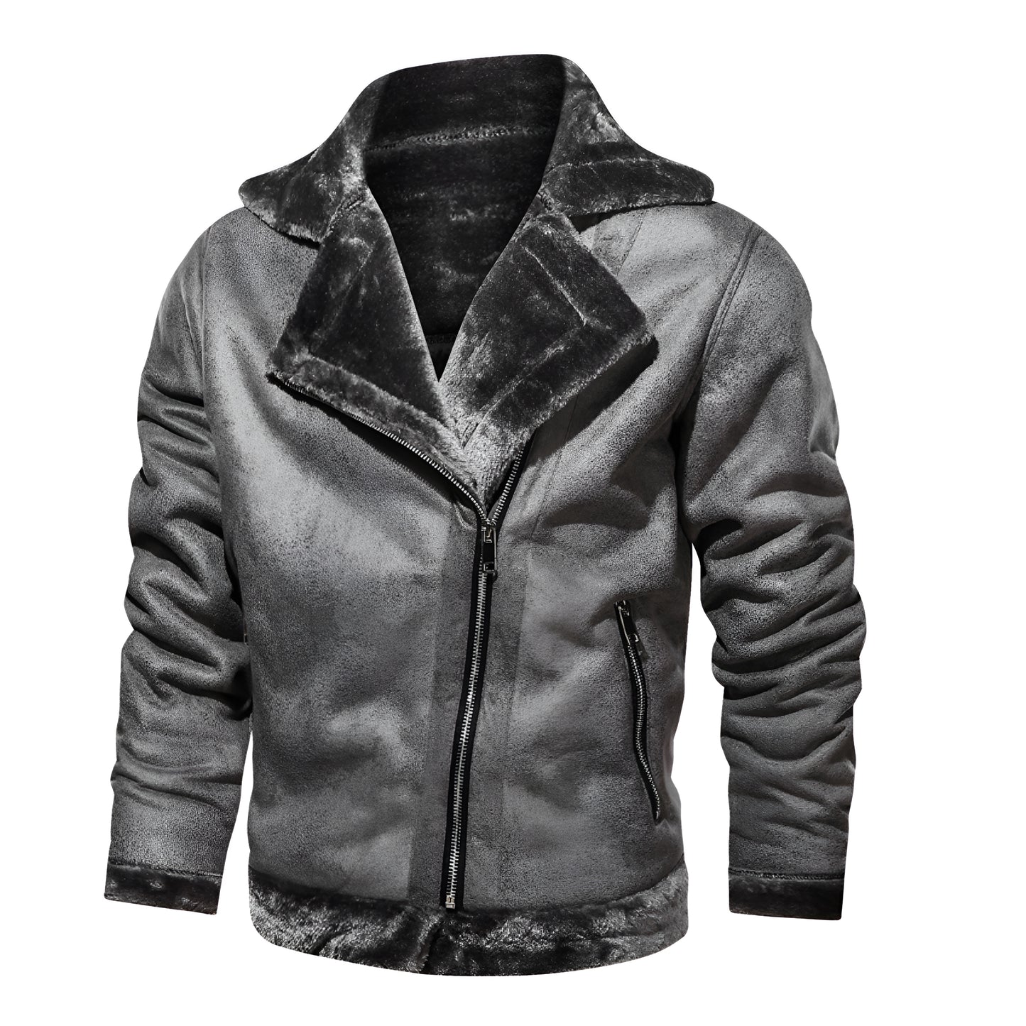 Blouson Aviateur Fausse Fourrure Hommes