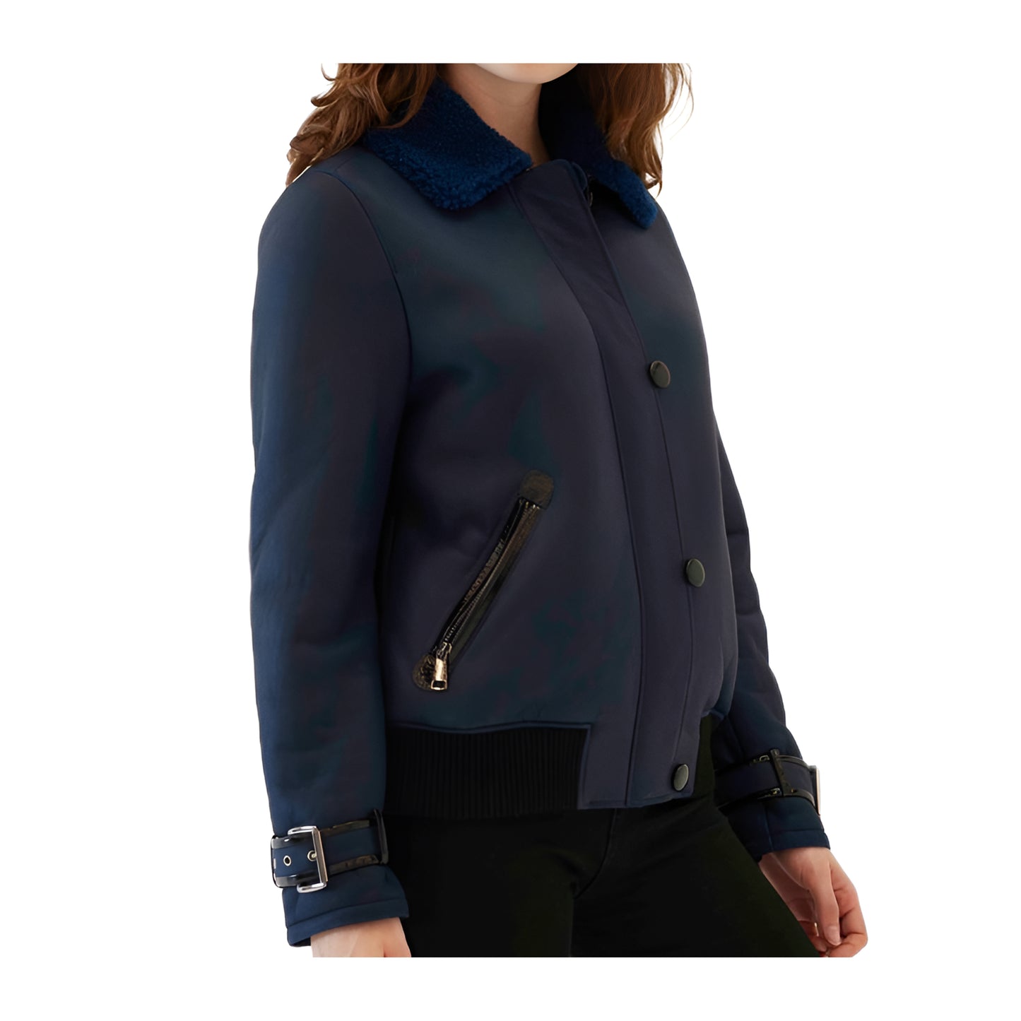 Blouson Aviateur Femme Bleu Marine
