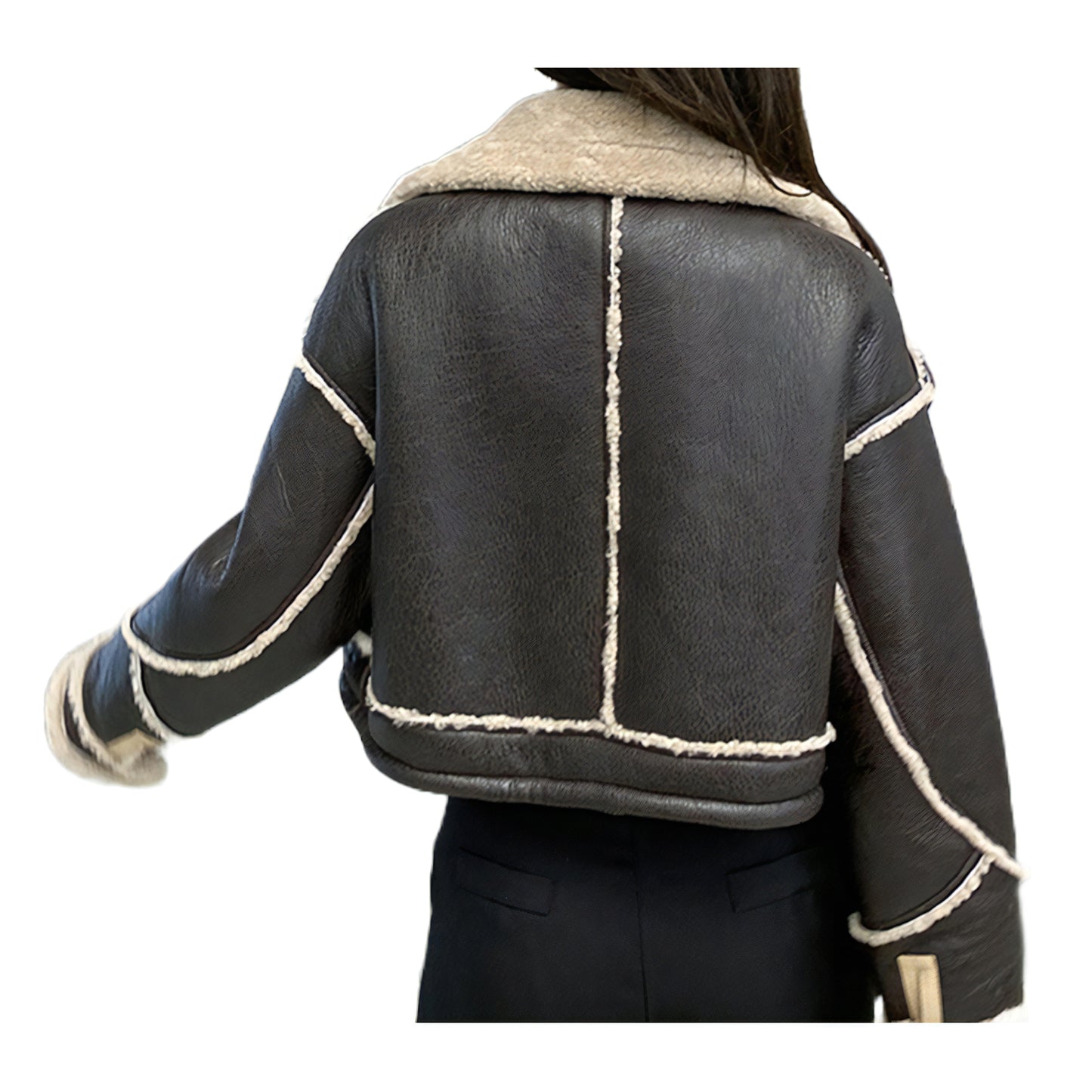 Blouson aviateur femme peau lainée