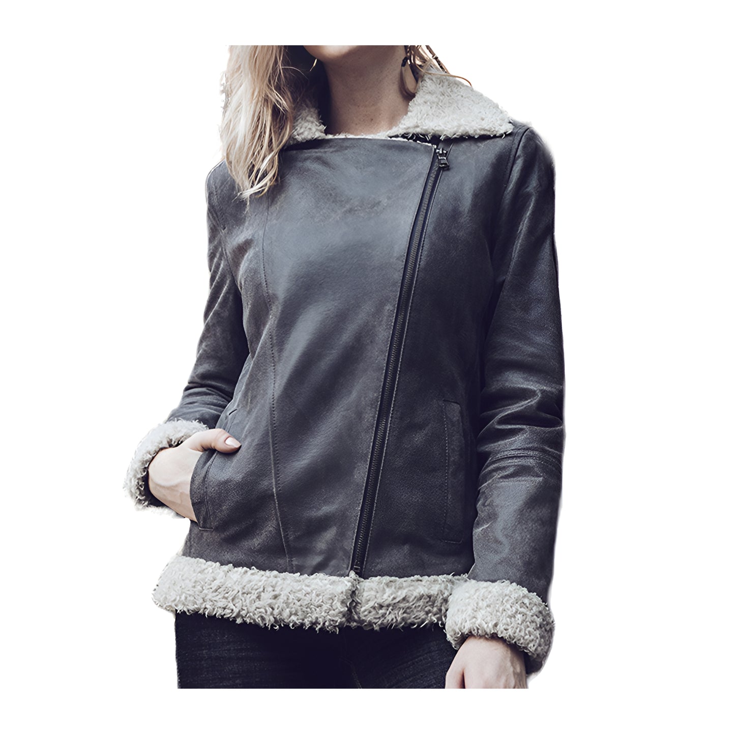 Blouson aviateur femmes daim