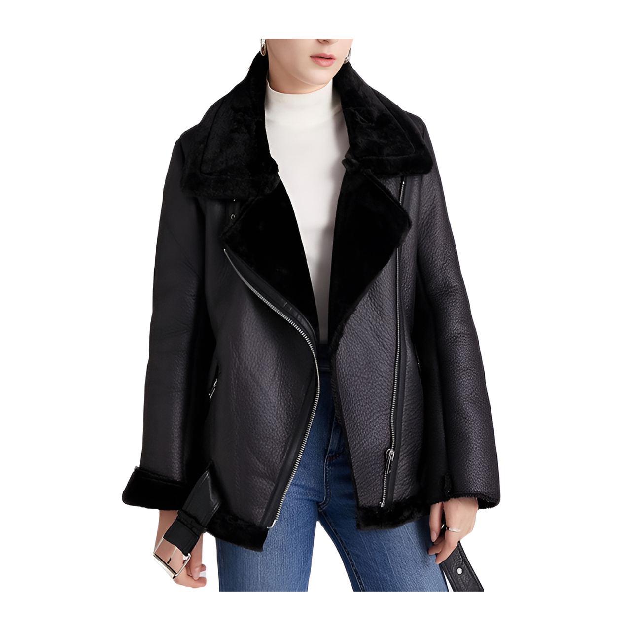 Blouson aviateur fourré femme