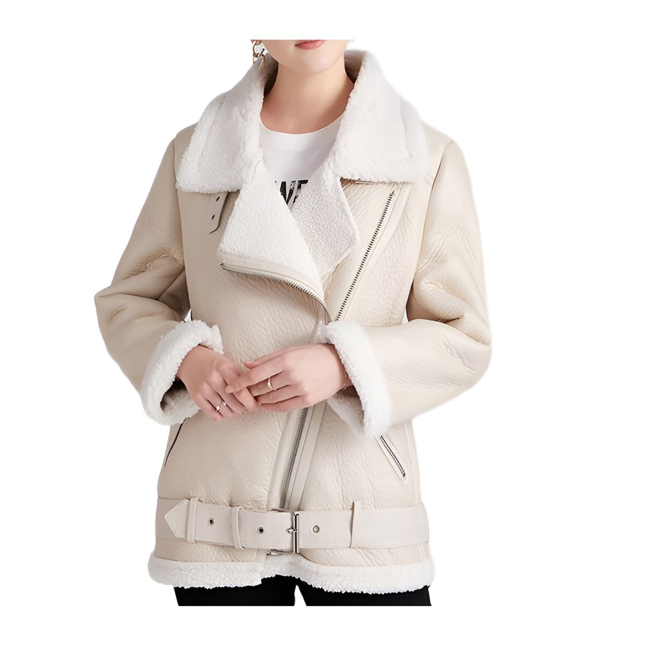 Blouson aviateur intérieur fourré femme