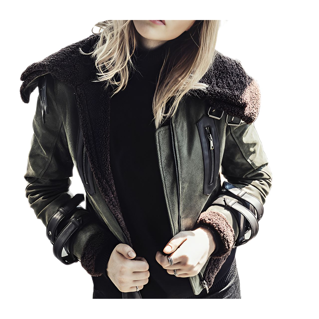 Blouson court aviateur femme