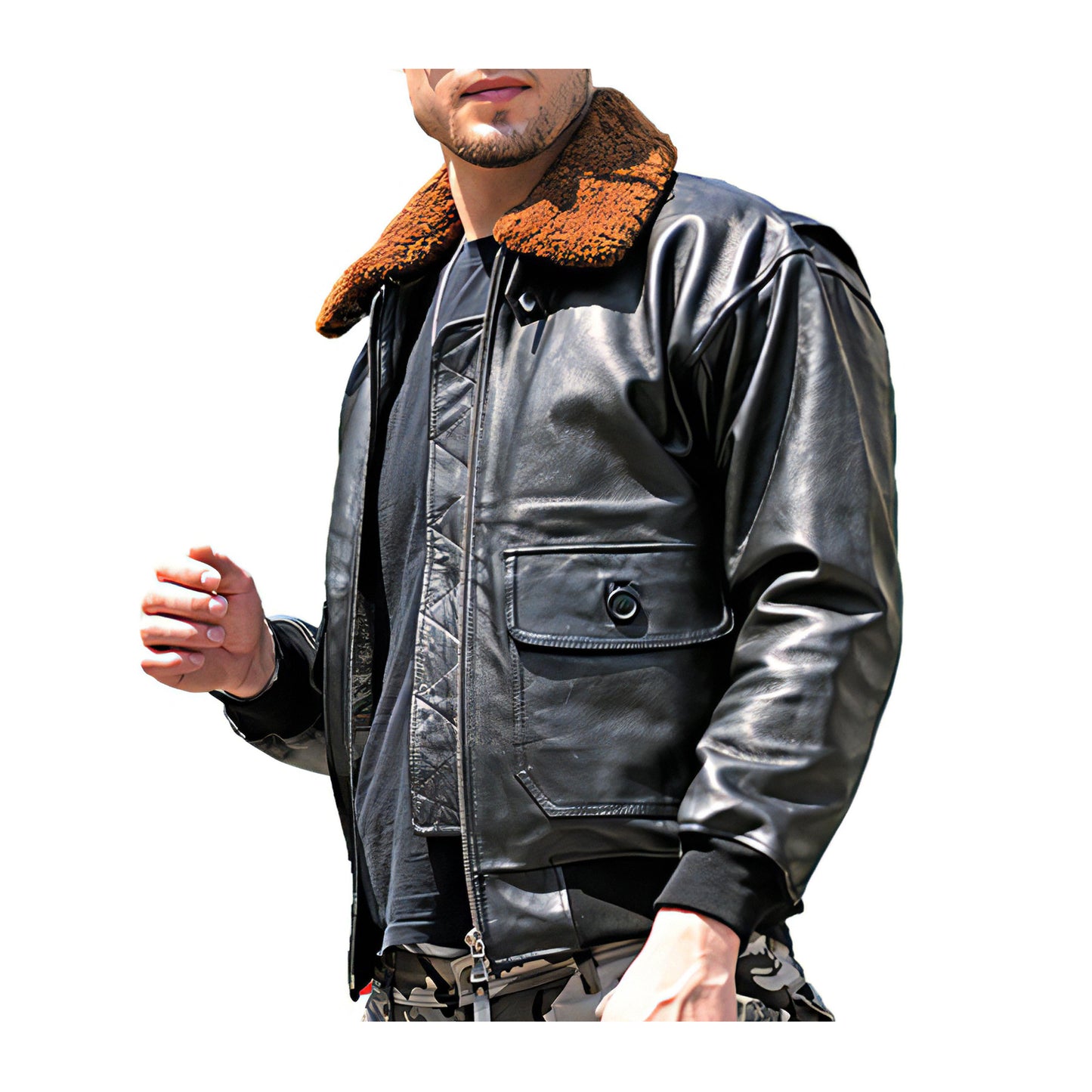 Blouson cuir aviateur armée américaine