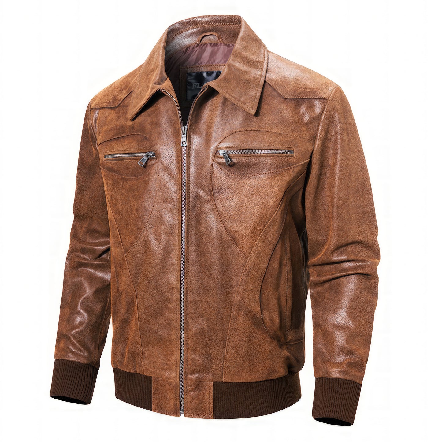Blouson cuir aviateur marron
