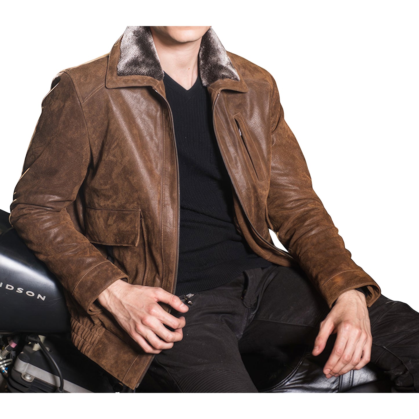 Blouson cuir pilote homme
