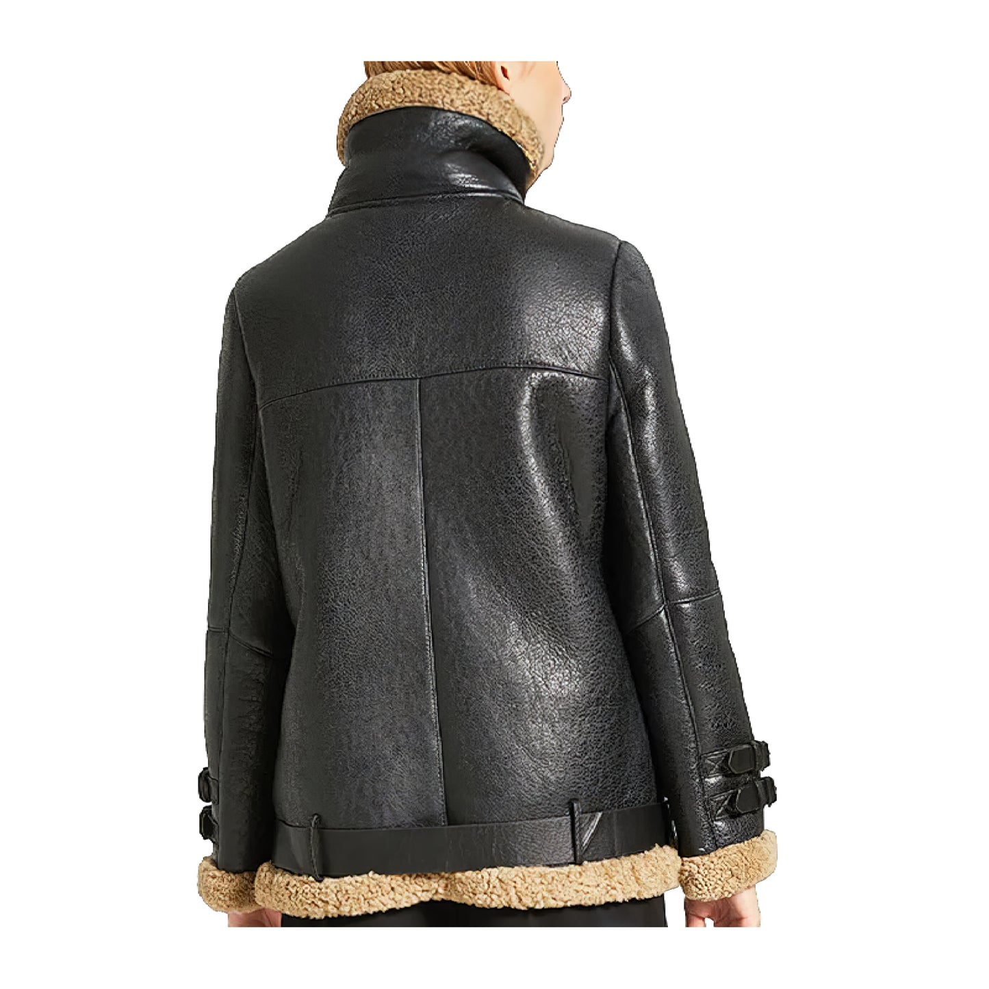Blouson femme en cuir intérieur mouton bombardier