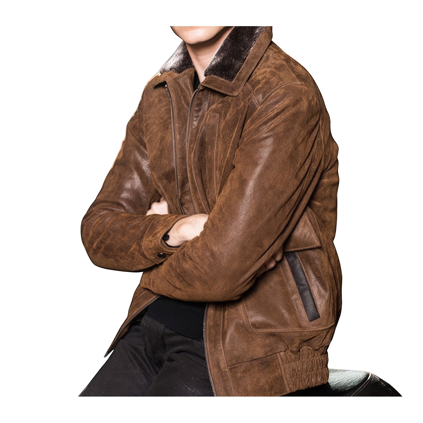 Blouson pilote cuir homme