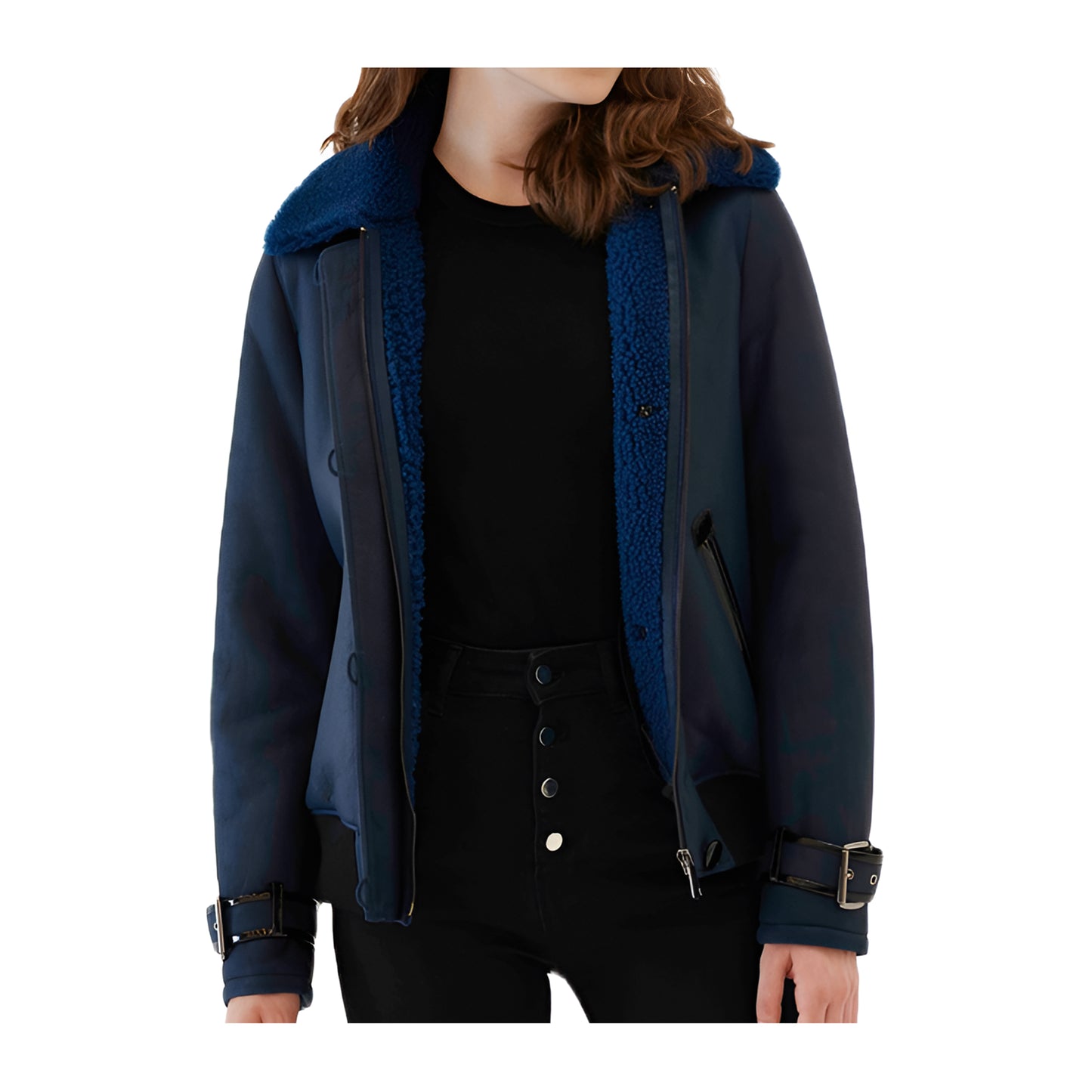 Blousons Aviateur Bleu Marine Femme