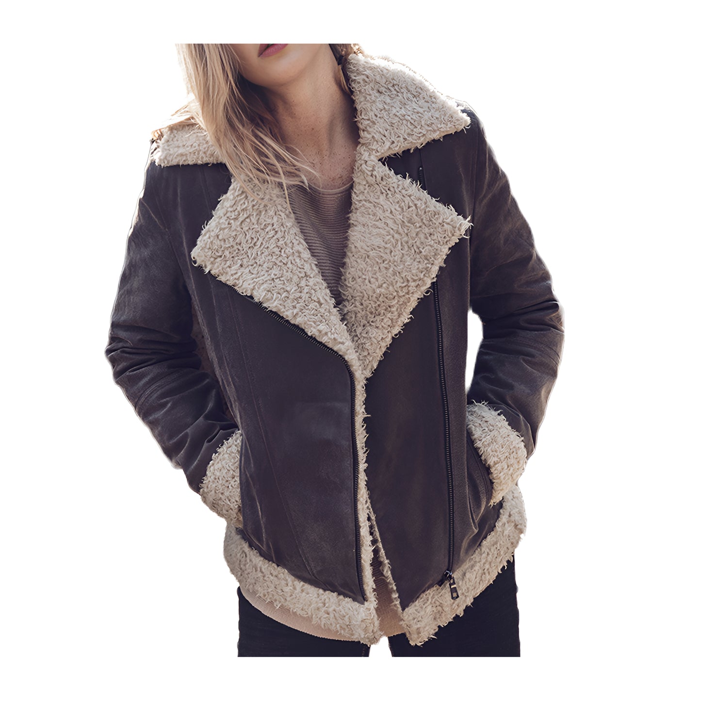 Blousons aviateur femme daim