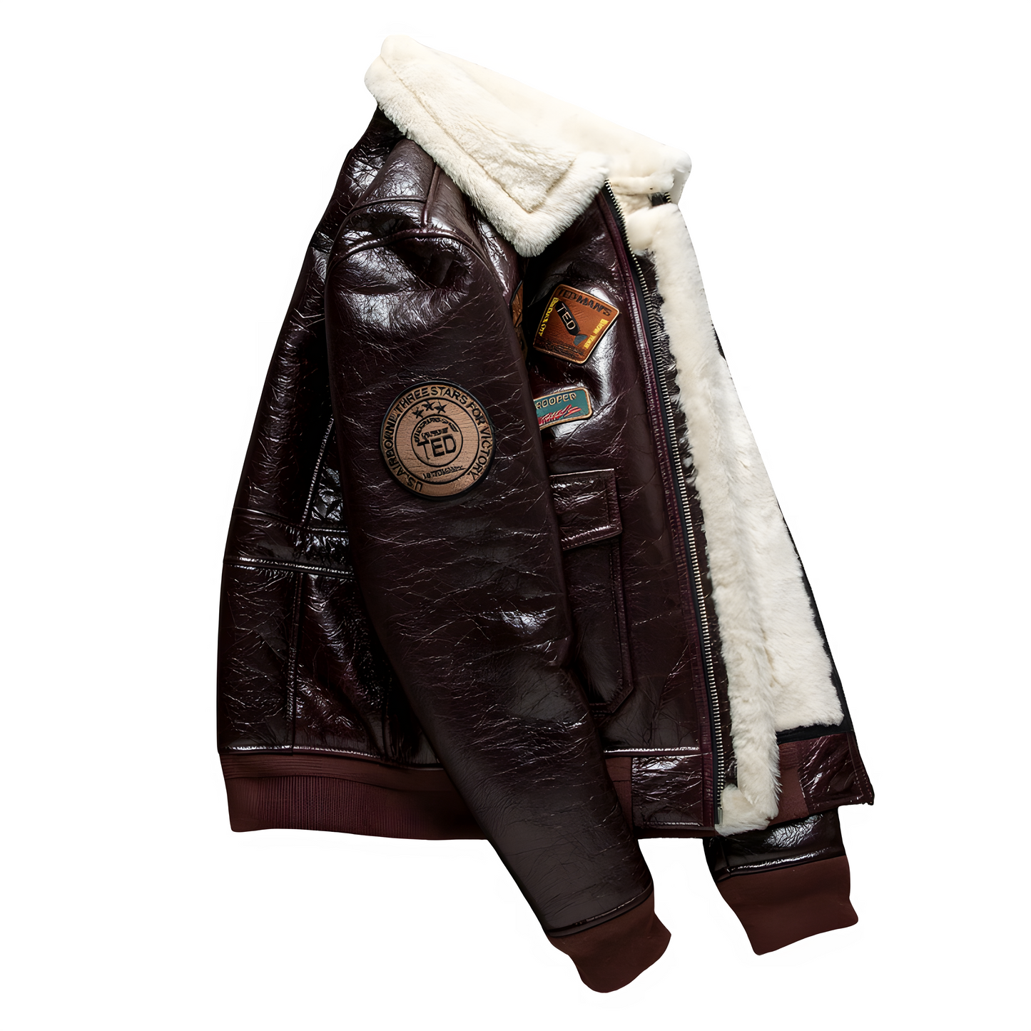 Blousons aviateur homme cuir fourrure