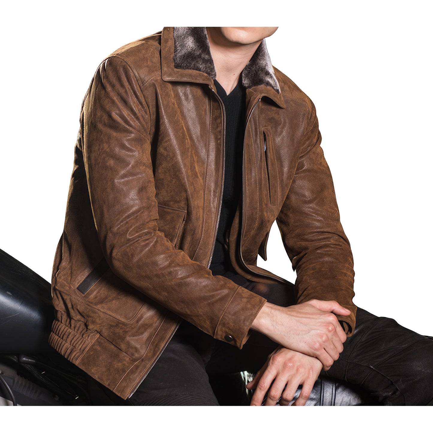 Blousons cuir homme pilote