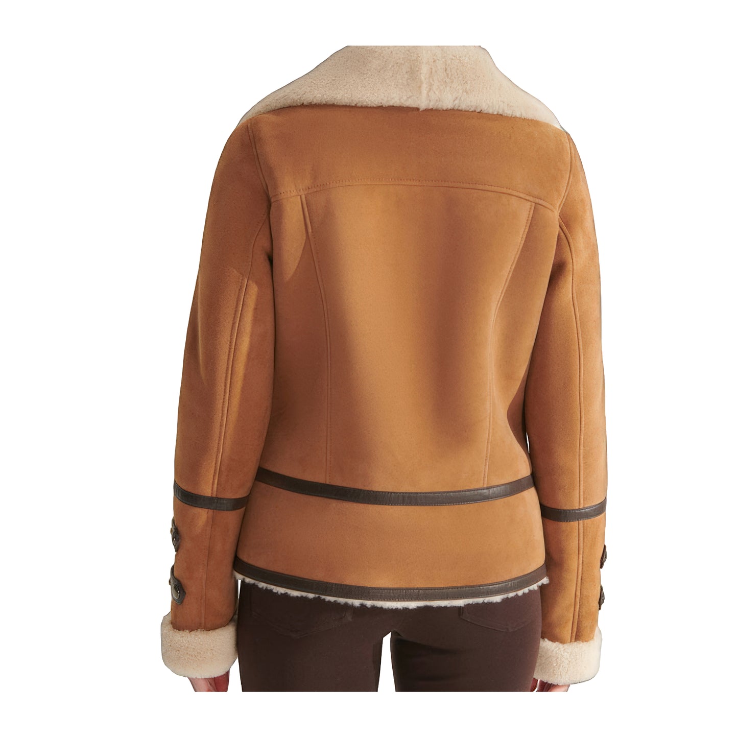 Bombardier cuir camel femme