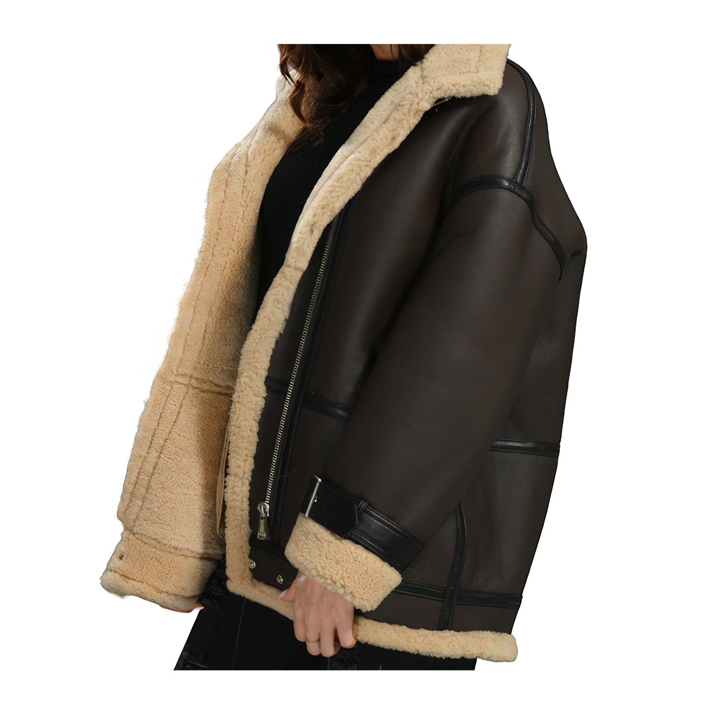 Bombardier doublé mouton femme