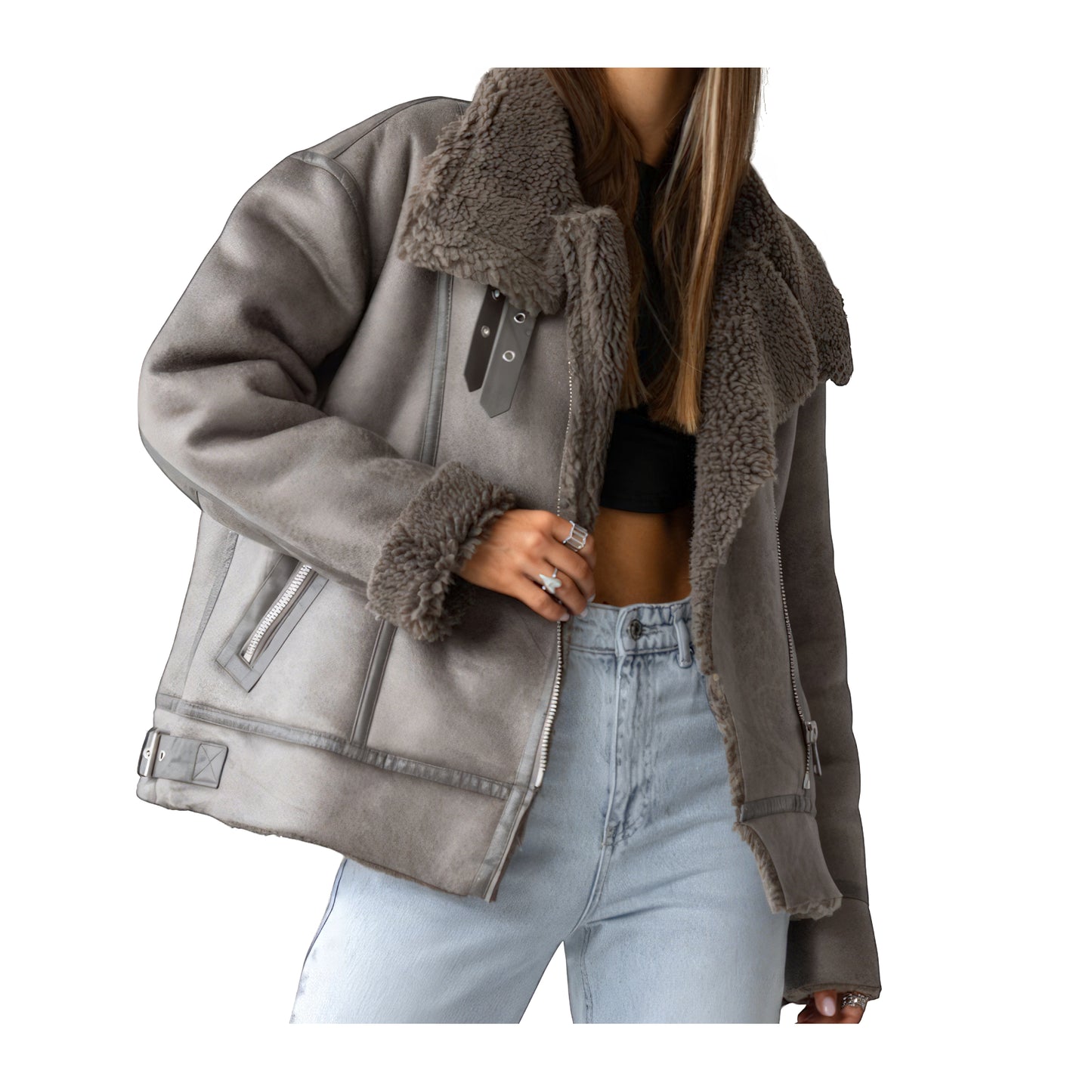 Bombardier femme gris