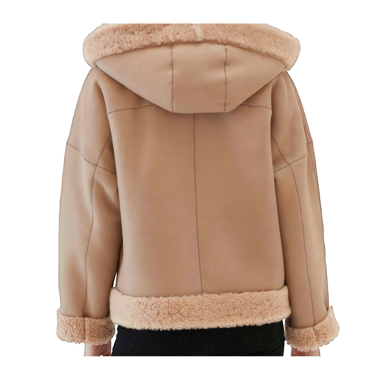 Bombardier femmes cuir capuche