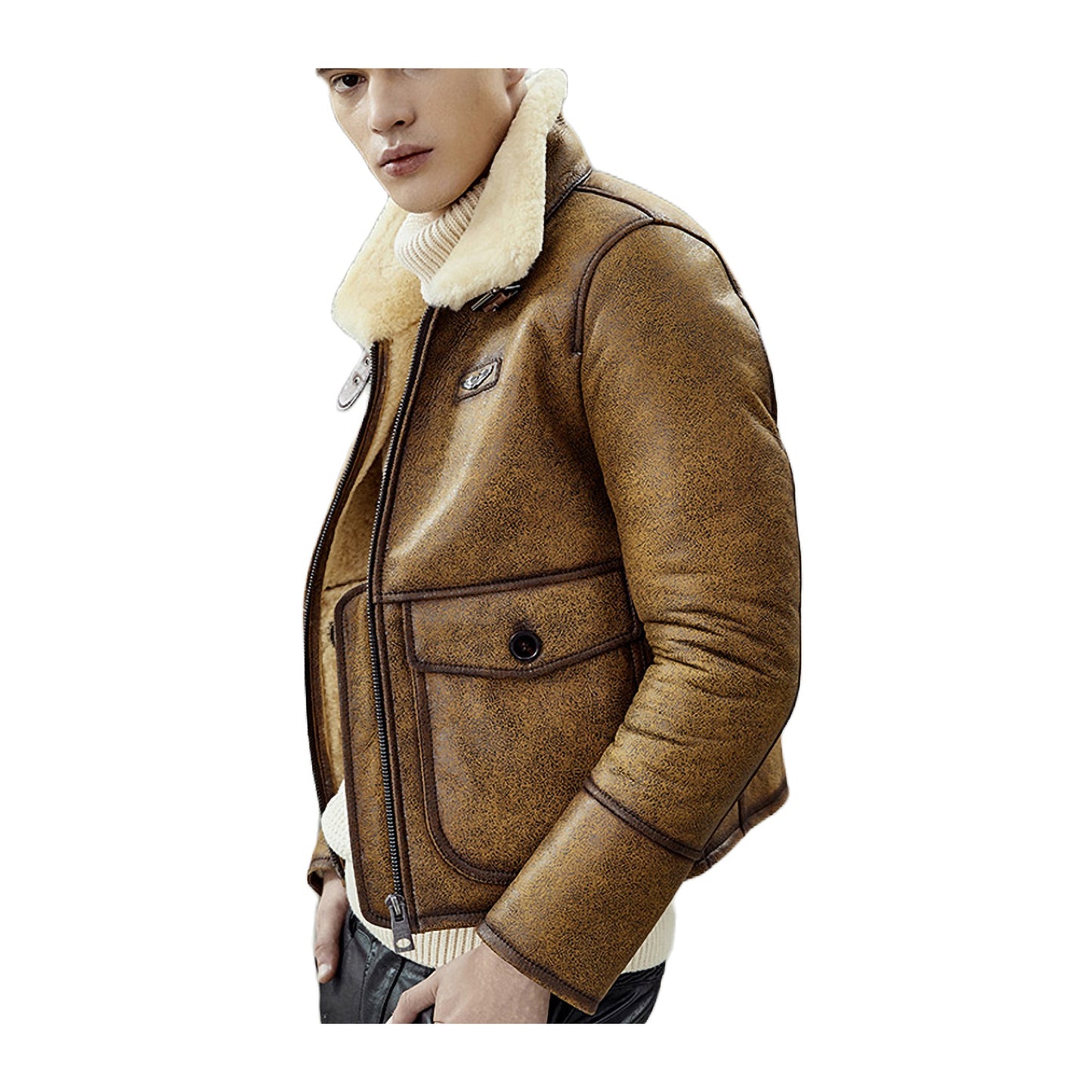 Bombardier marron cuir