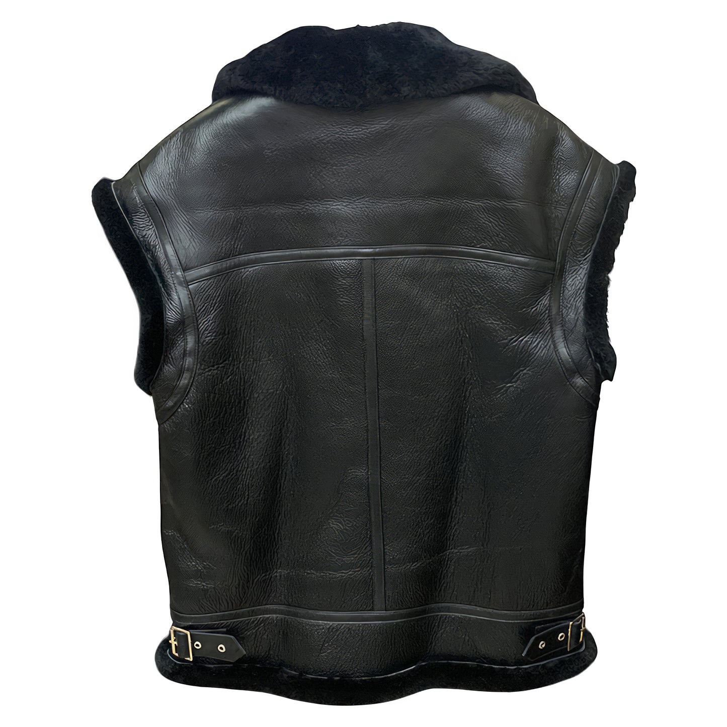 Bombardier noir sans manche femme