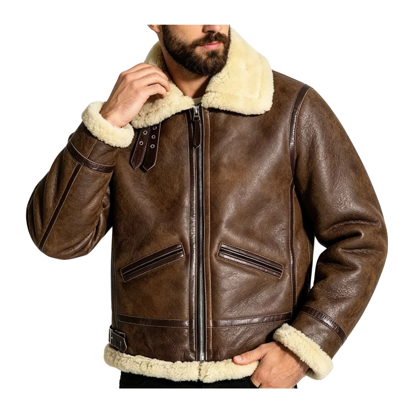 Bombardiers cuir marron