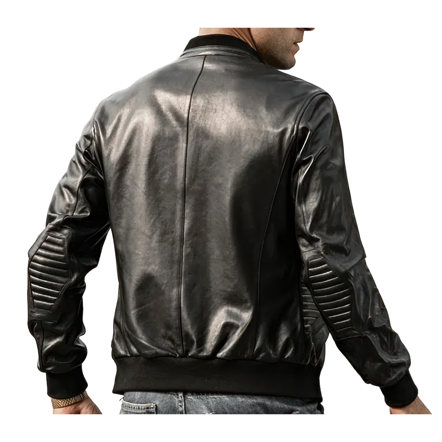 Bomber homme cuir noir