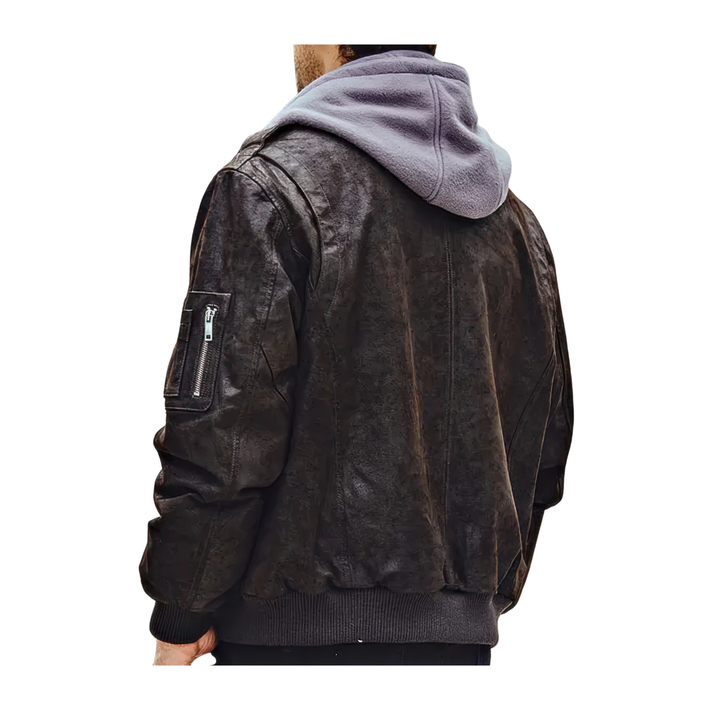 Cuir capuche bombers