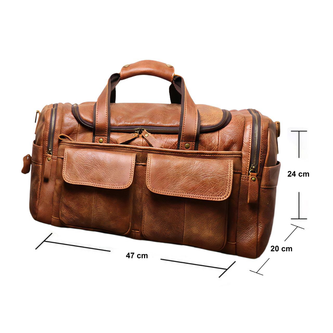 Dimensions Grand Sac de Voyage Cuir Brun