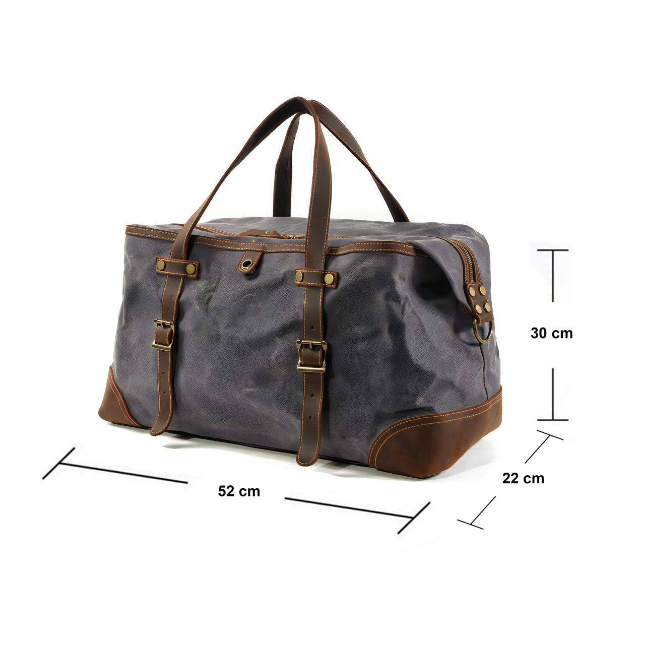 Dimensions Sac de Voyage Toile Cuir Vintage