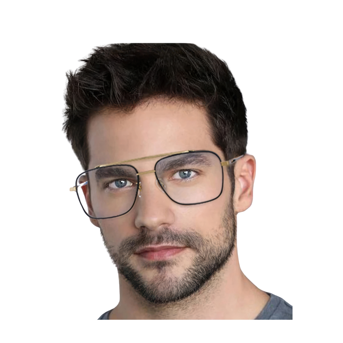 Lunette or anti lumière bleue aviateur homme