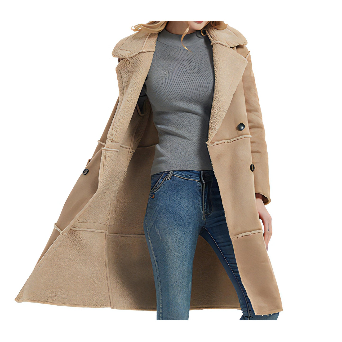 Manteau aviateur beige femme