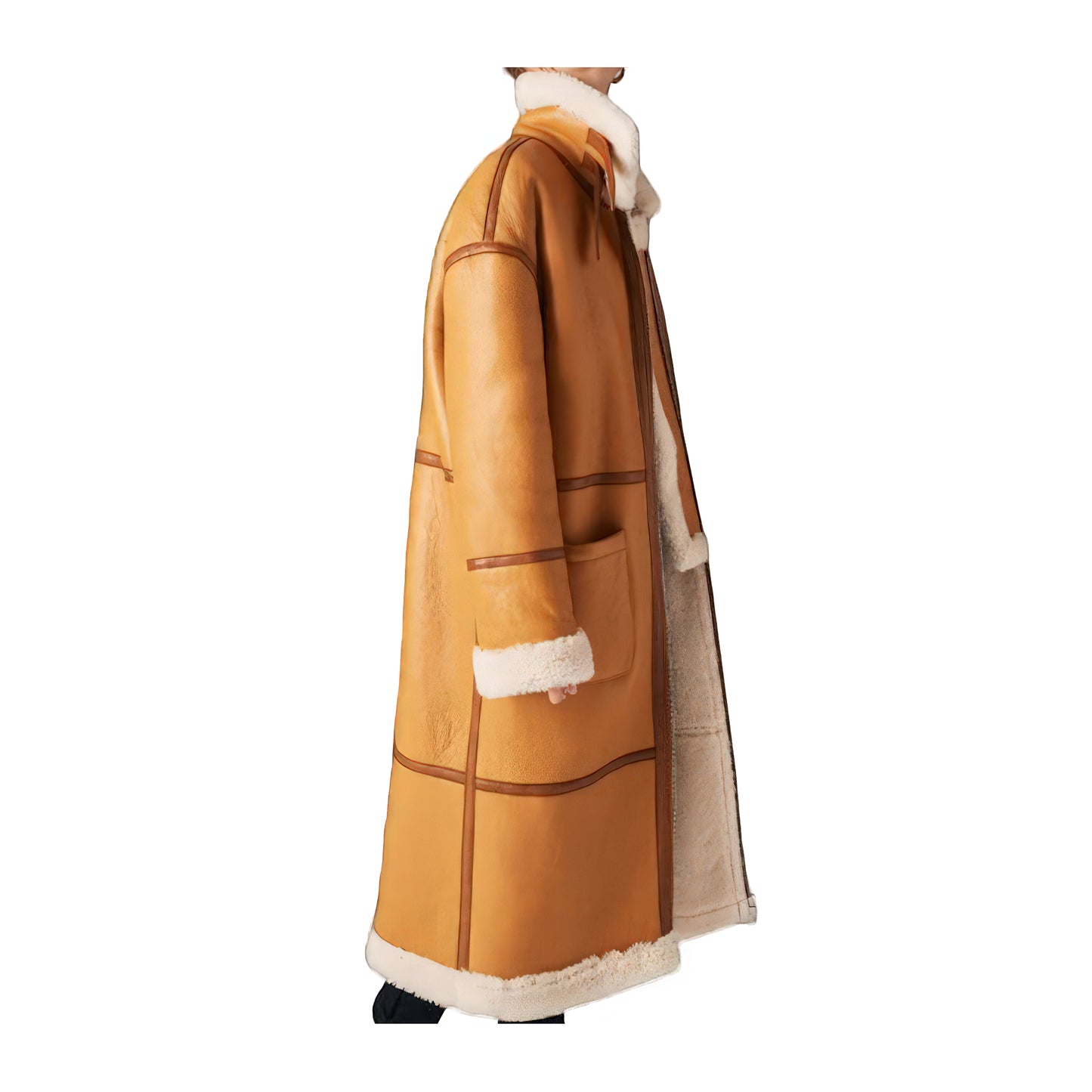 Manteau aviateur camel femme