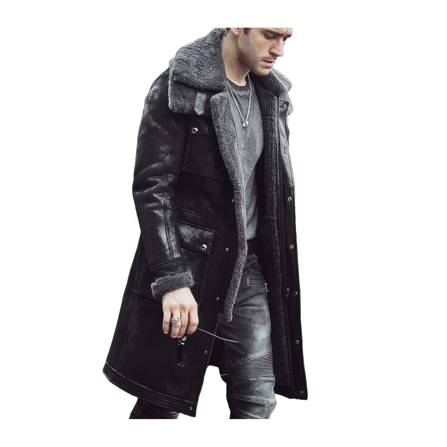 Manteau long moutons homme