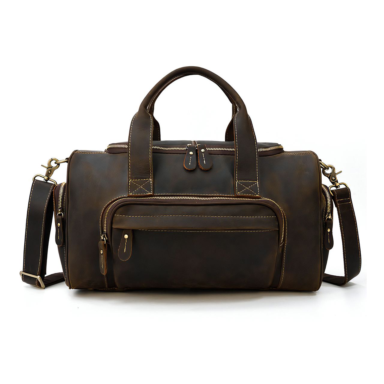Sac Noir Week End Cuir Marron