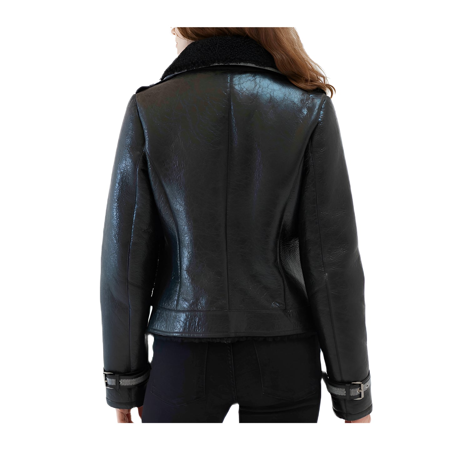 Shearling Jacket Noir Femme
