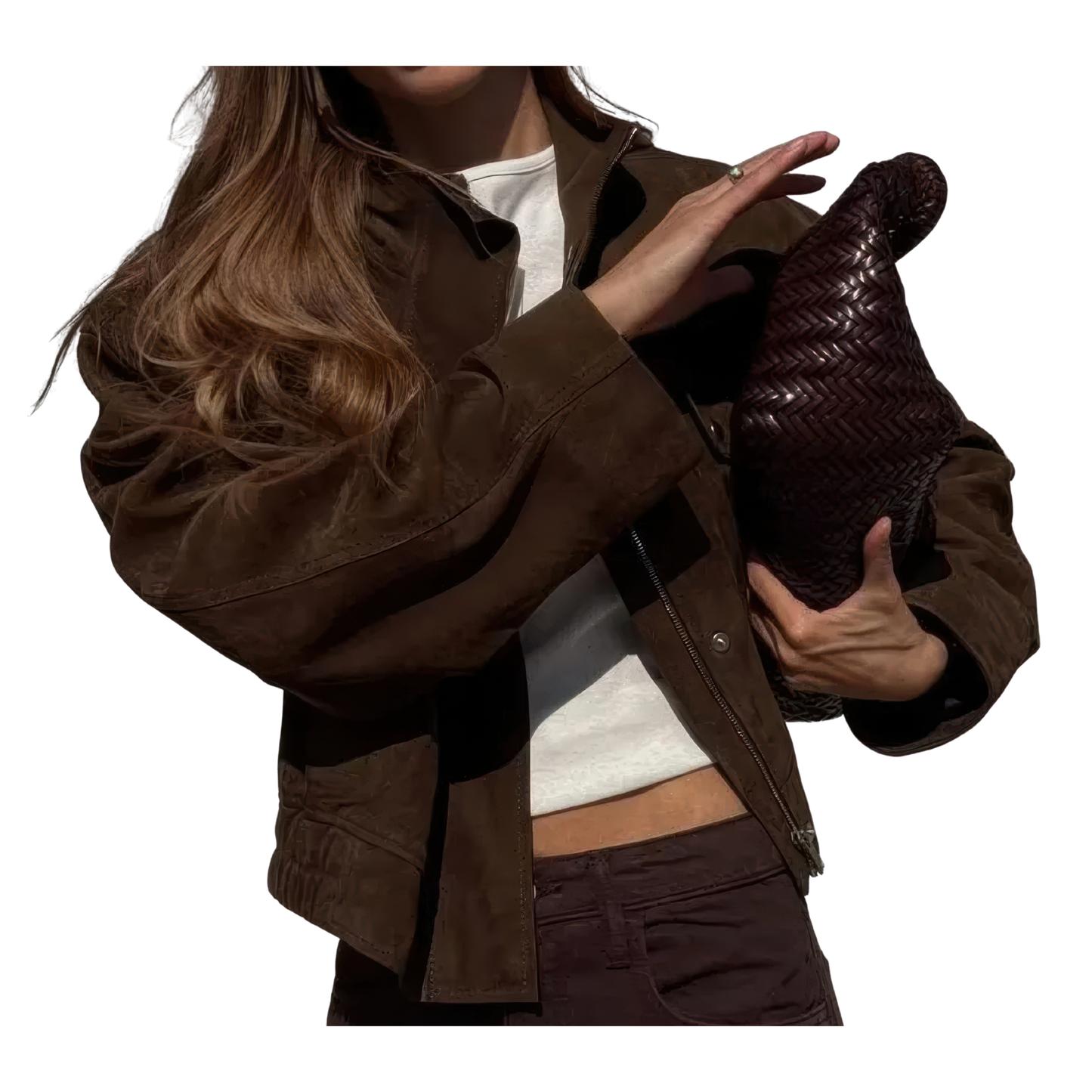 Vest aviateur femme marron