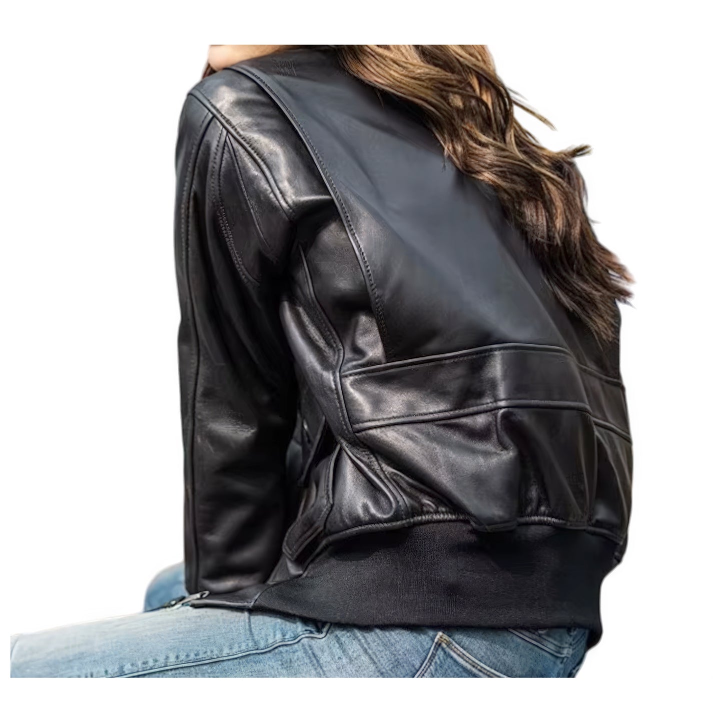 Veste aviateur en cuir femme