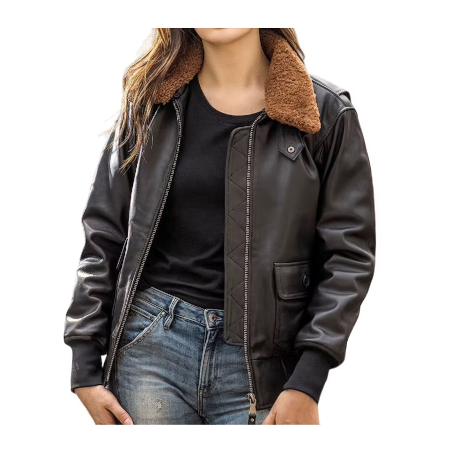 Veste aviateur femme cuir