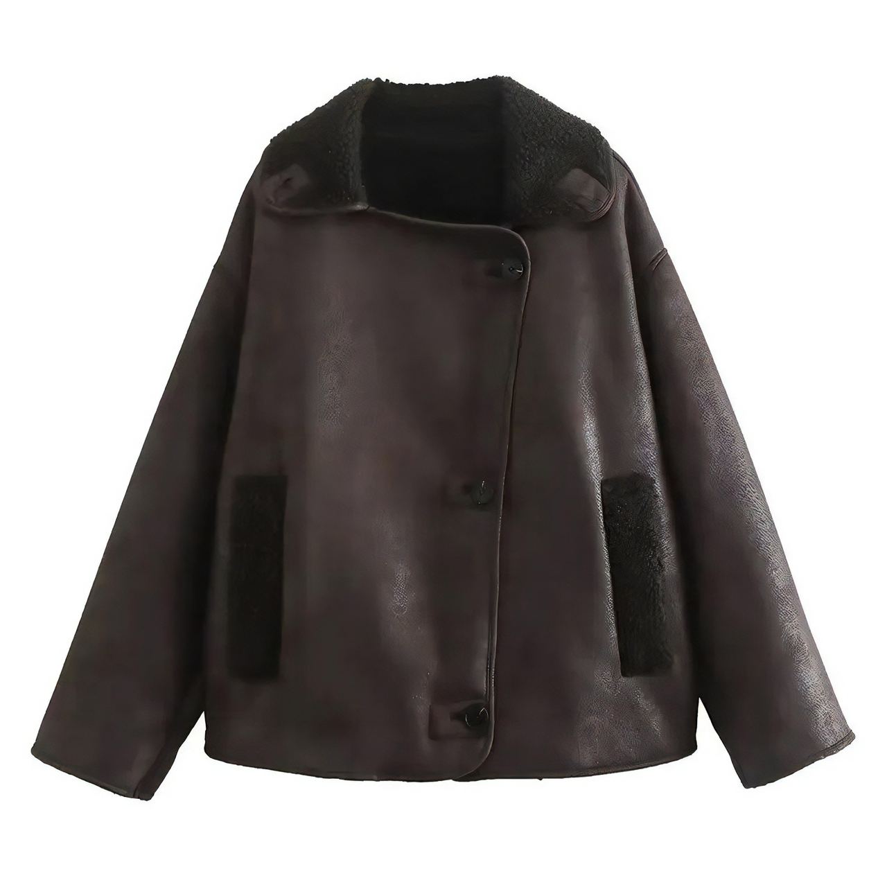 Veste aviateur marron foncé femme