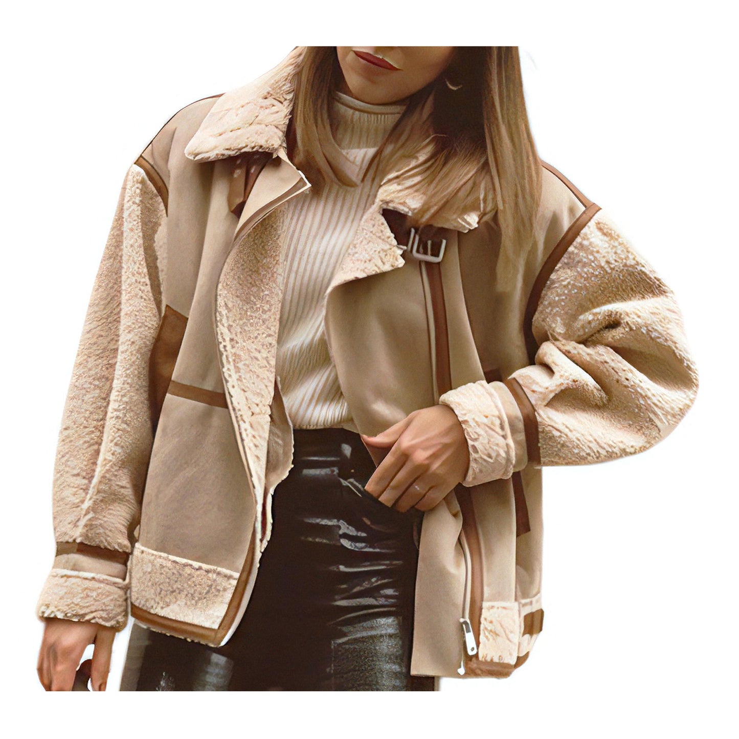 Veste crème aviateur femme