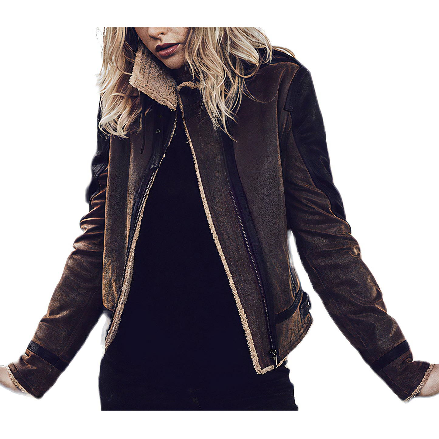 Veste cuir doublée femmes