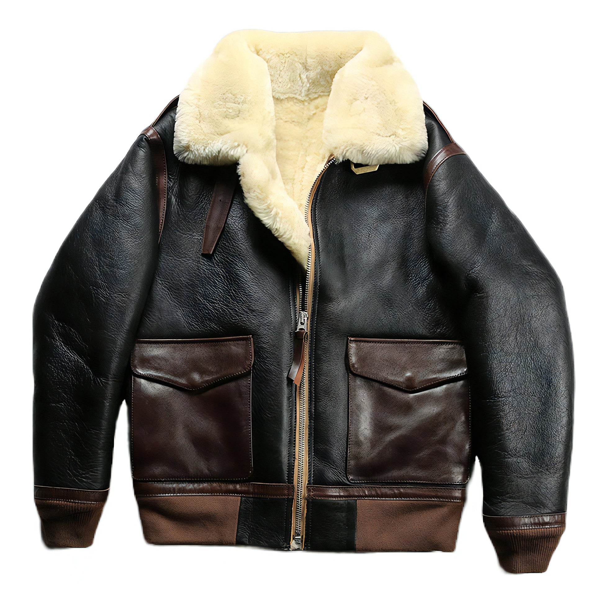 Veste cuir homme mouton