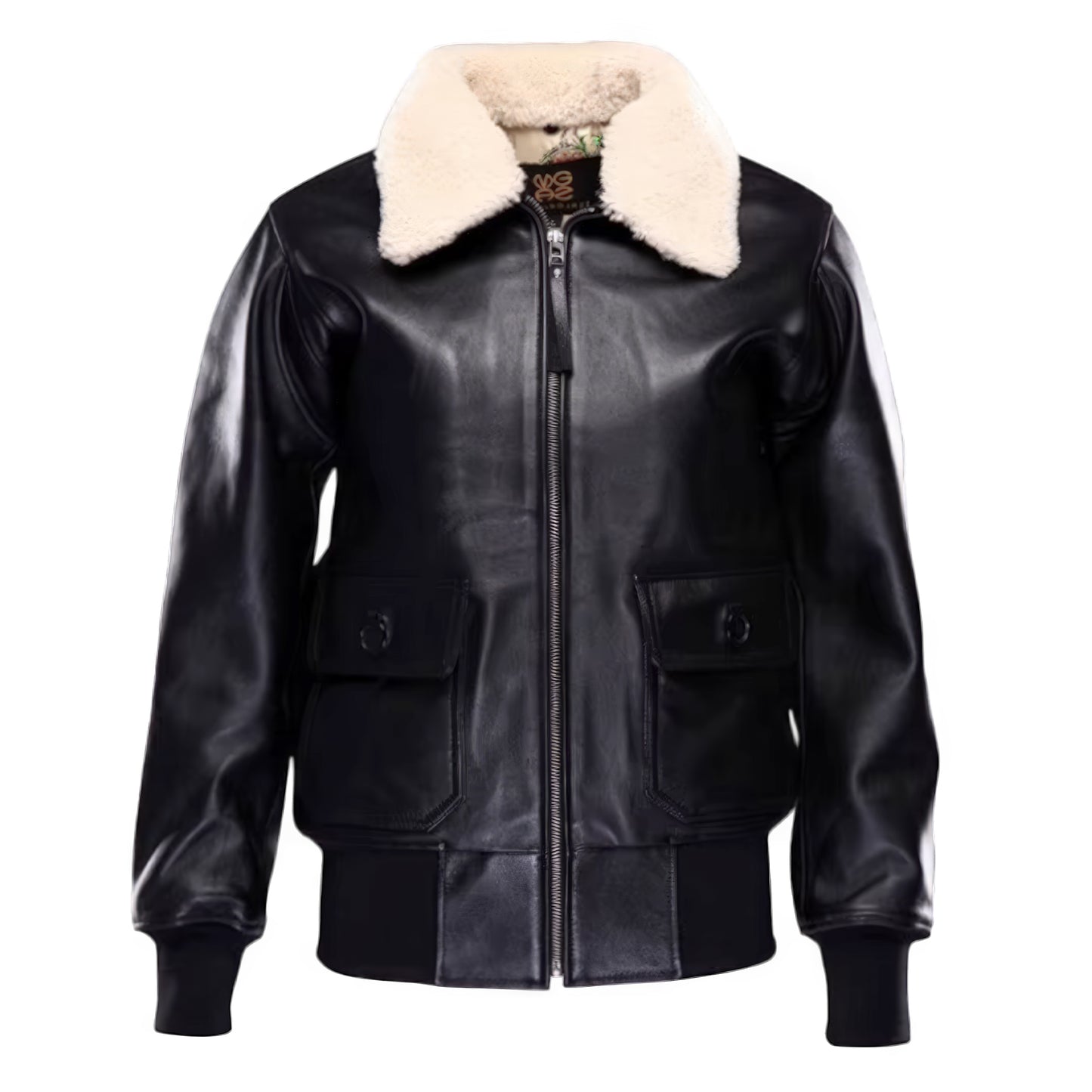 Veste en cuir aviateur femme