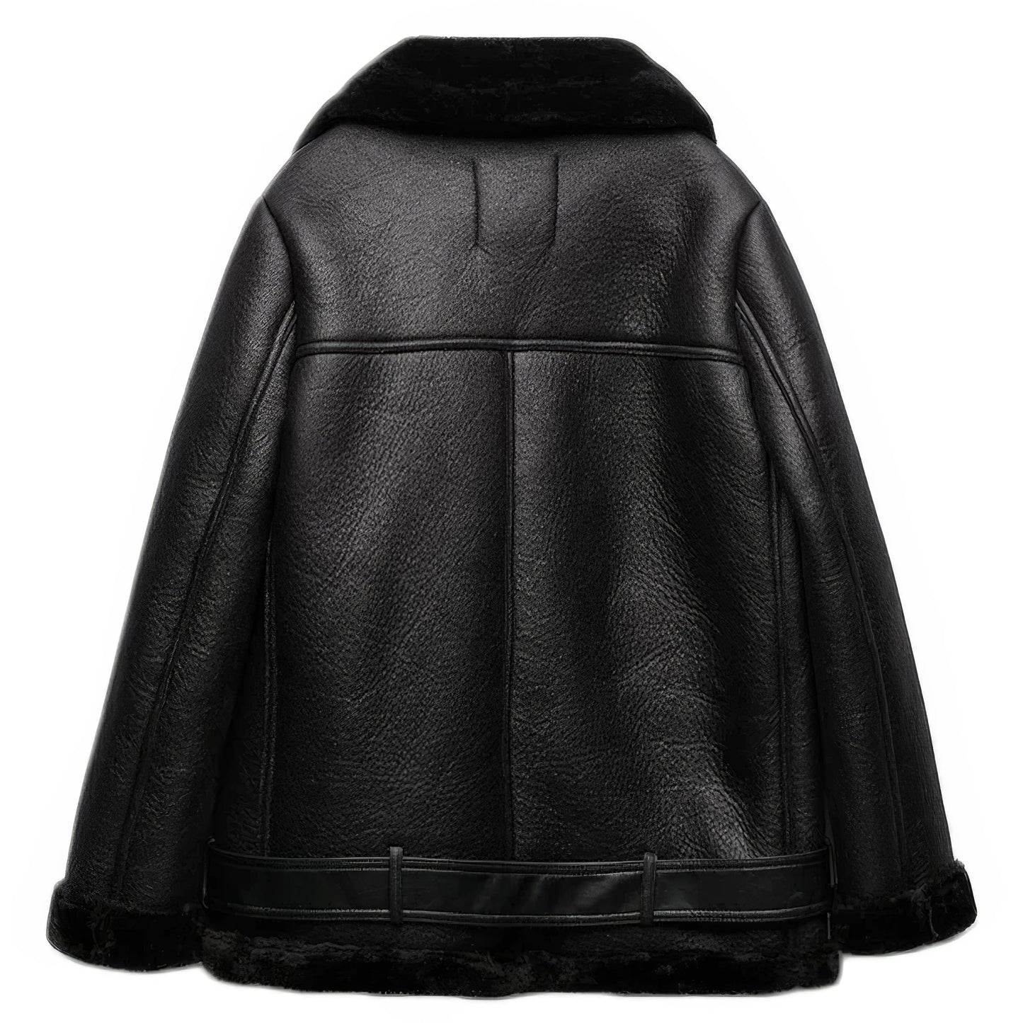 Veste en simili cuir noir femme