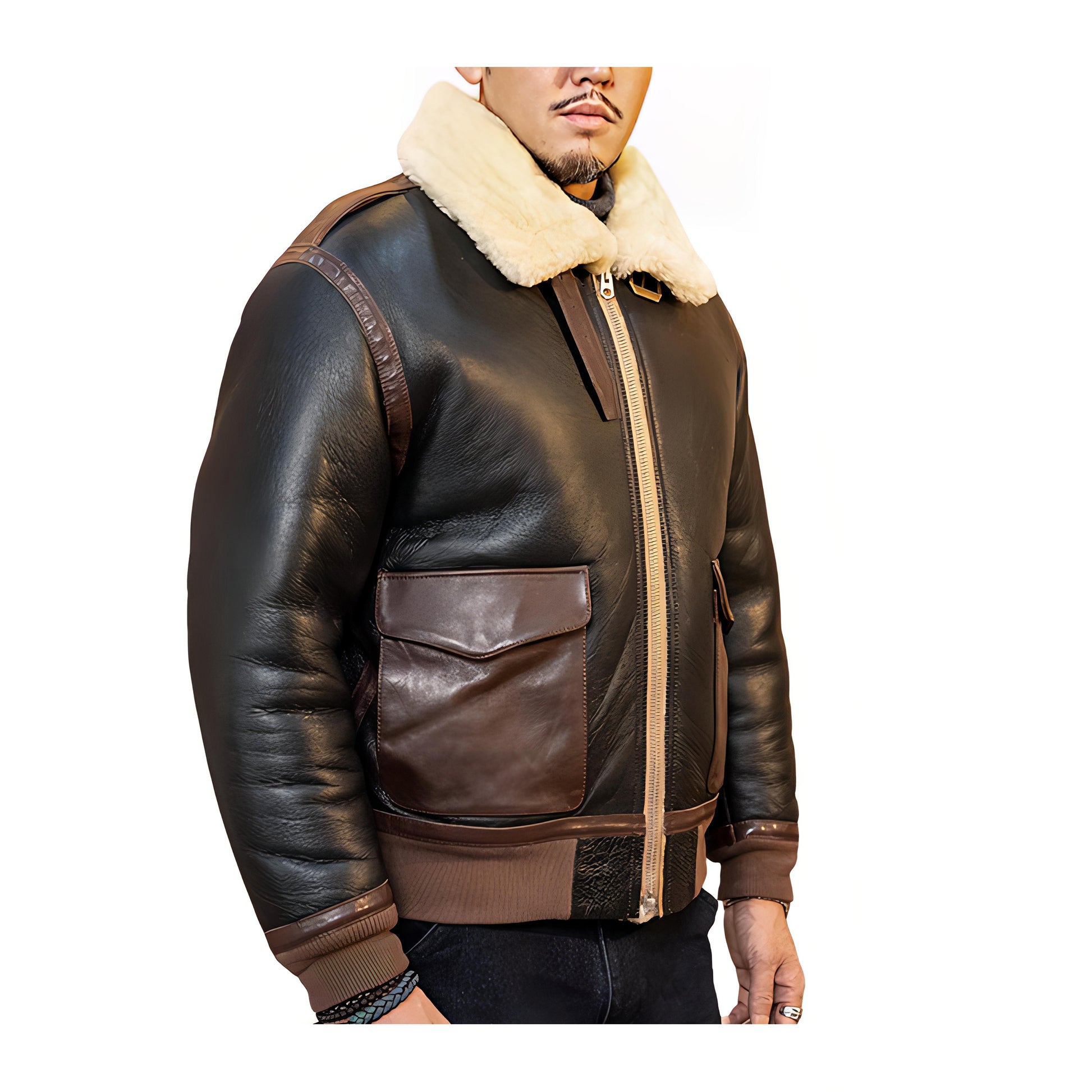 Veste homme mouton cuir