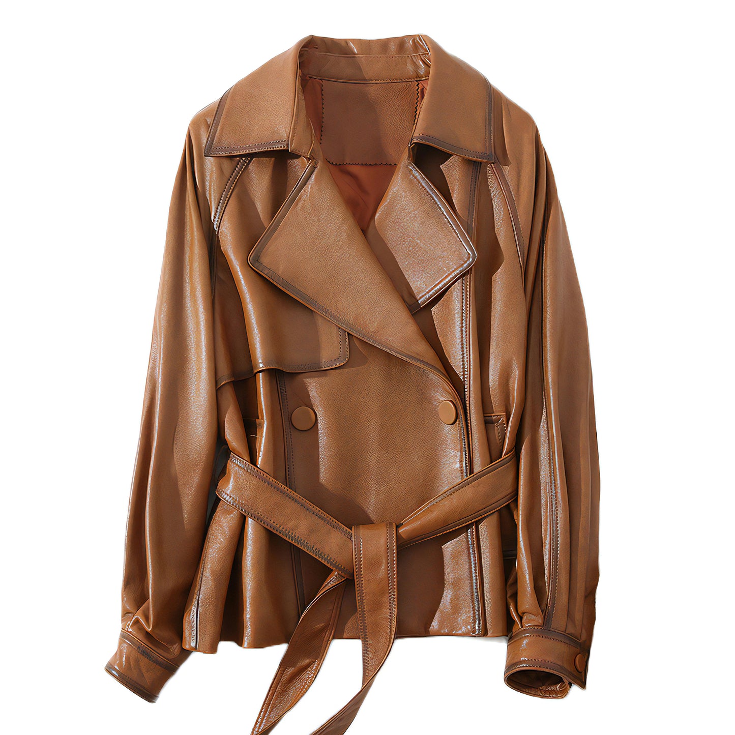 Veste longue cuir femme