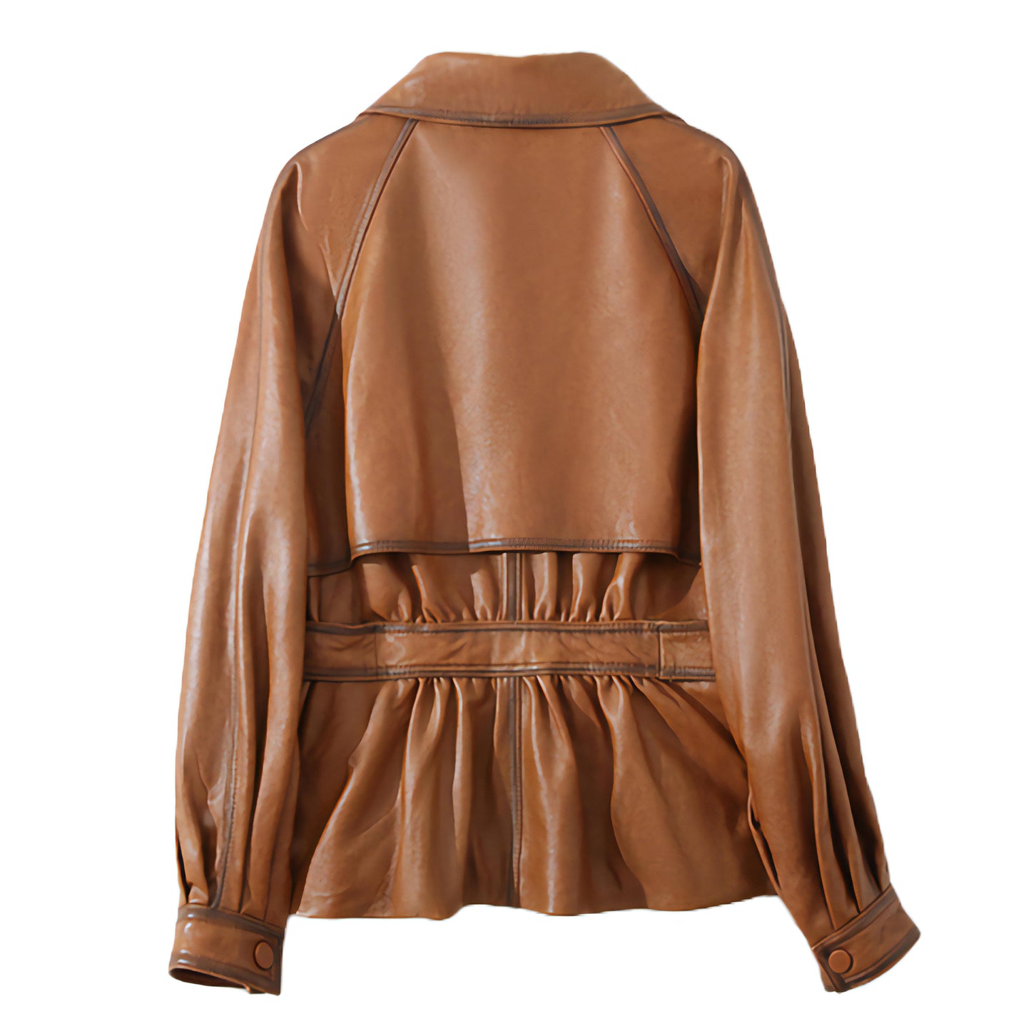 Veste longue cuir femmes