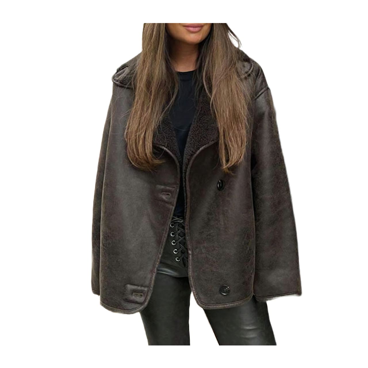Vestes aviateur marron foncé femme