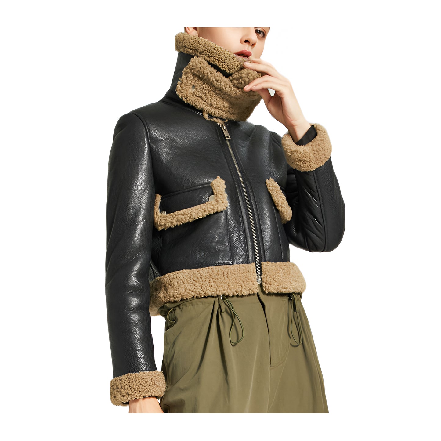 Vestes col fourrure femme