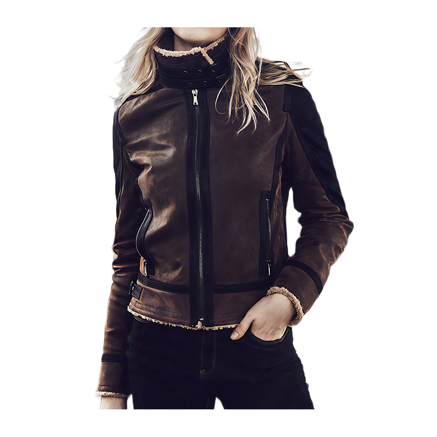 Vestes cuir doublée femme