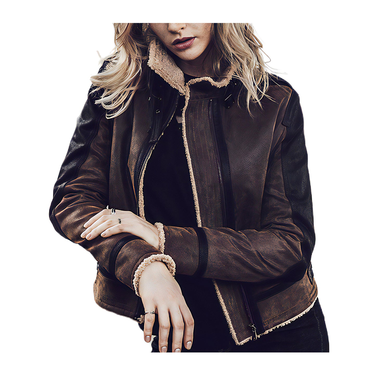 Vestes cuir doublées femme